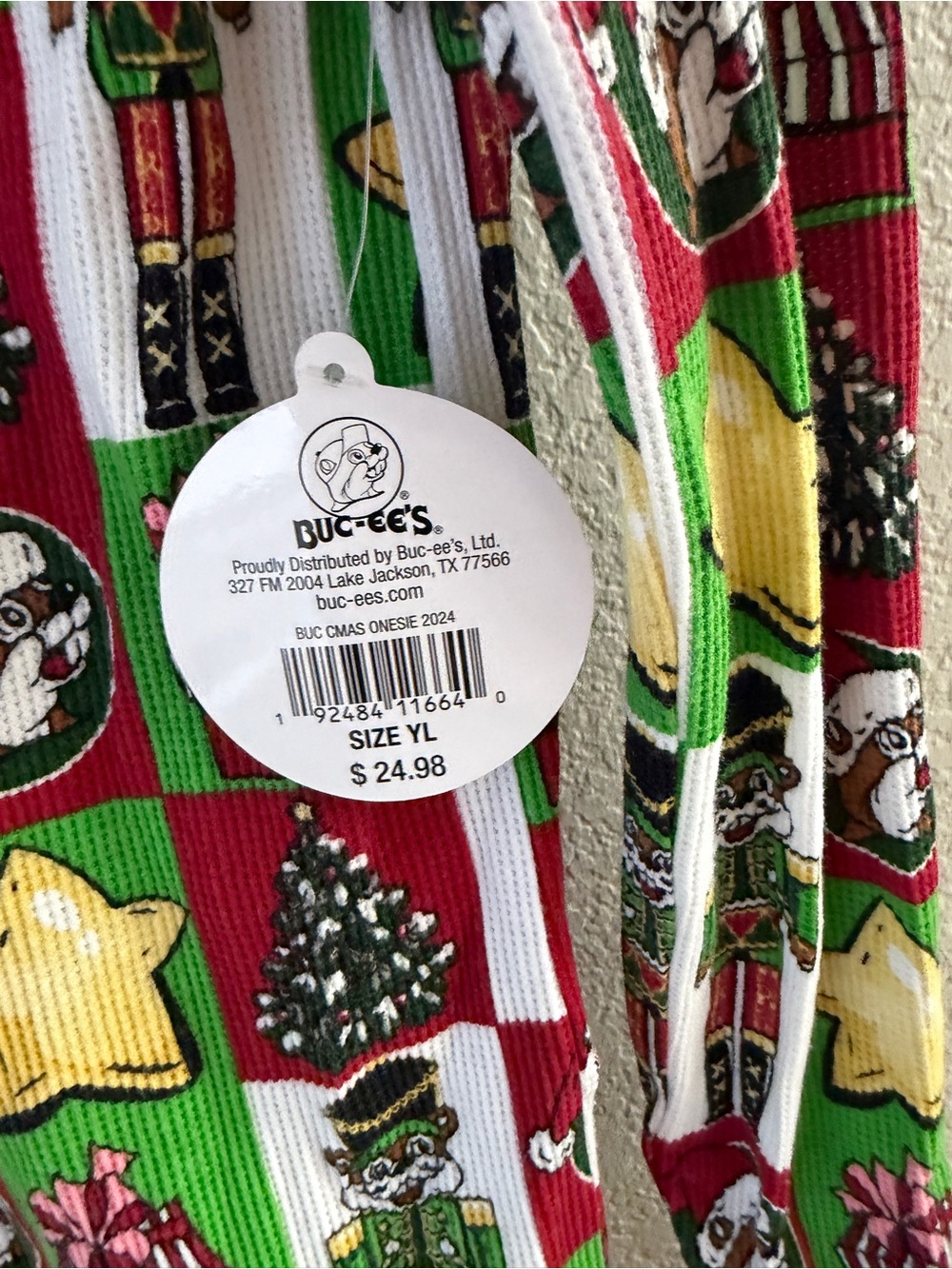 Buc-ee's Christmas Onesie Youth L Unisex Nutcracker Pajamas NWT Butt Flap - Picture 4 of 4